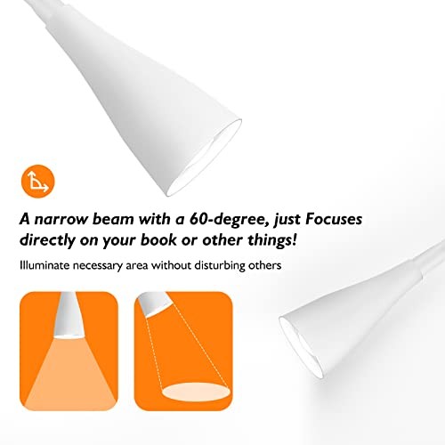 LED Wall Mount Reading Light, Bedside Reading Lights with Touch White-2P