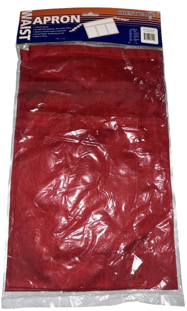 crestware waist apron Red 3 Pocket
