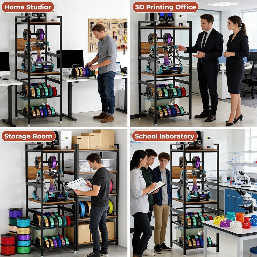 Heavy-Duty 3D Printer Stand with Filament Storage & Power Panel