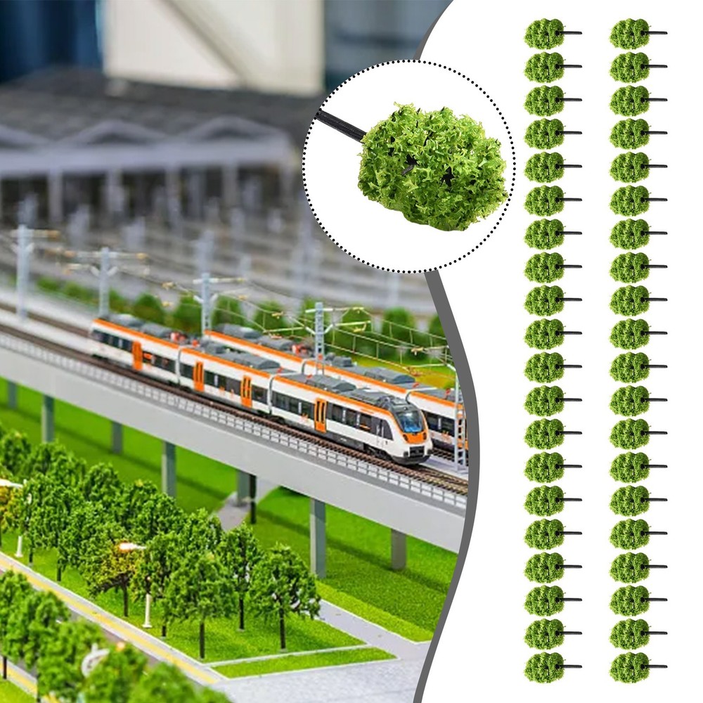 Model tree Model Tree 40Pcs Park Plastic Railroad Train Landscape 1:100