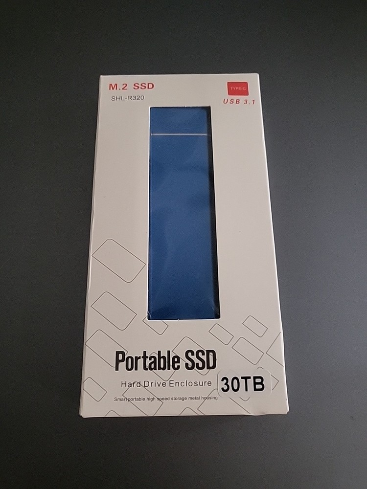 30TB Portable SSD w/ Enclosure C-Type Connector USB