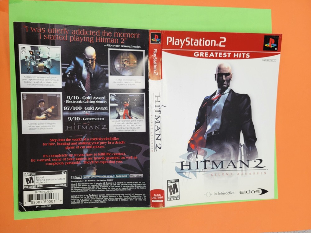 Hit Man 2 Case Art Original PS2