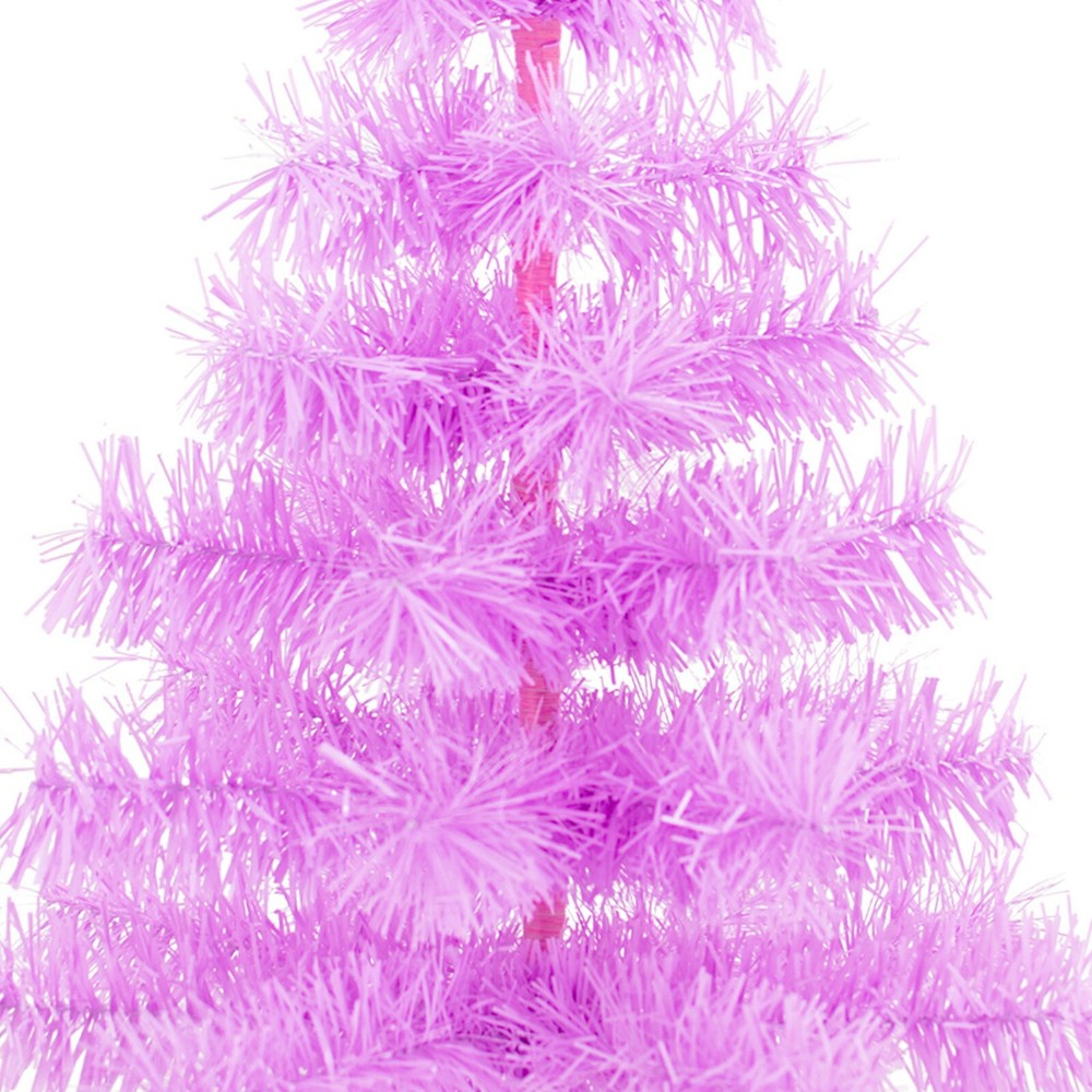Lavender Tinsel Christmas Tree, Stand Included Folding Wire Branches