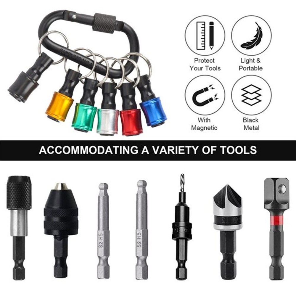 28PCS 1/4" Hex Shank Quick Release Keychain, Screwdriver Drill Bit for Holder