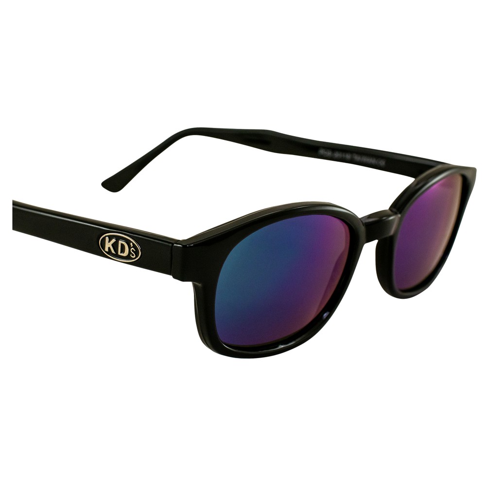 Pacific Coast Original KD's Biker Sunglasses (Black Frame/Colored Mirror Lens)