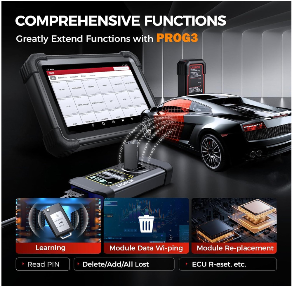 Launch X431 1MM0 Plus with PROG3 Tool, All-System Diagnostics, ECU Coding Tool