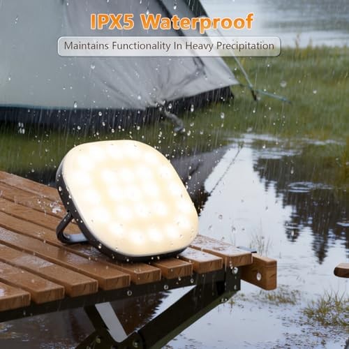 Solar Camping Lights, Solar Camping Lantern Rechargeable 5000mAh LED 5 Light