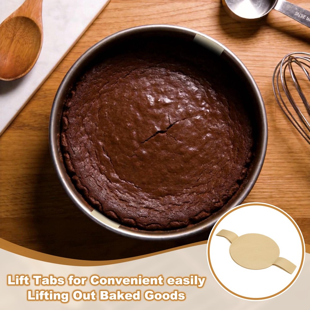 40 Sheets Parchment Paper Rounds, 7" Circle Baking Sheets, Brown