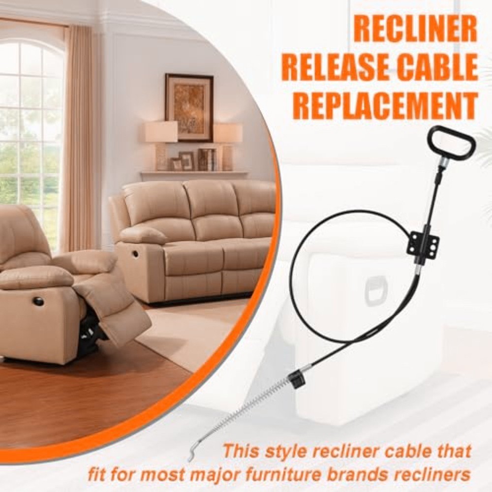 Recliner Pull Cable Replacement 44 5 Inches with D Ring Handle for Smooth Use