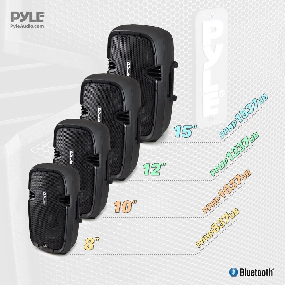 Pyle 10'' Powered 2-Way Speaker MP3 USB SD Input + Bluetooth & Record