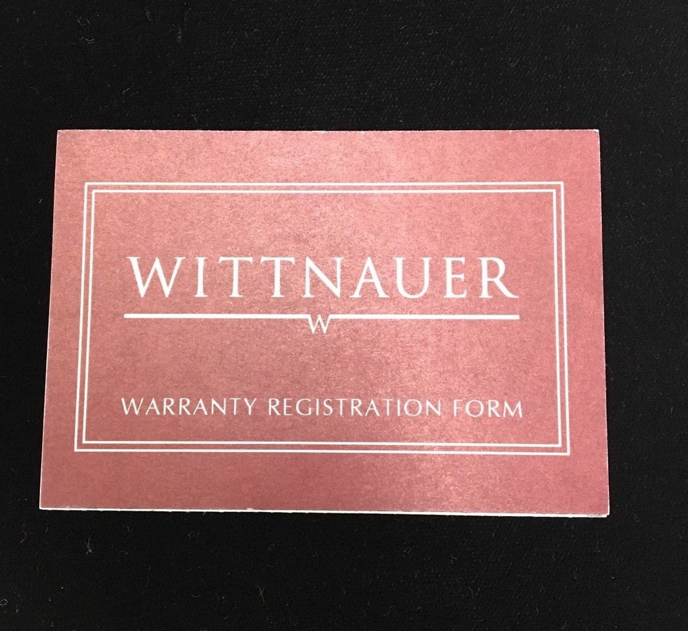 Wittnauer Original Watch Warranty Regisration Form
