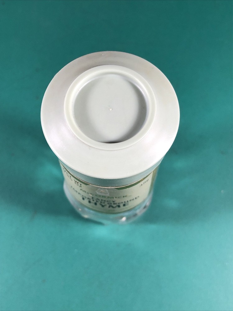 Vintage McCormick | Ground Thyme | Spice Jar | Green Lid | Empty