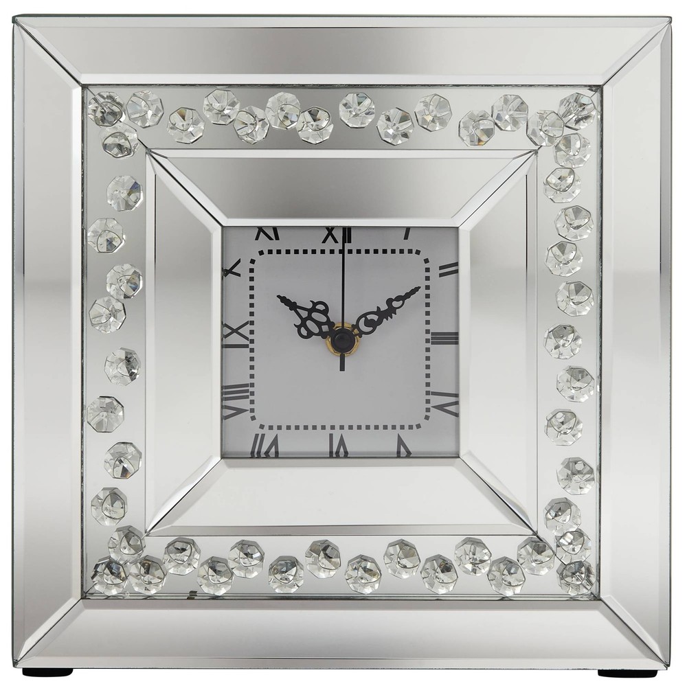 Remington Crystal and Mirror 10 1/4" Square Table Clock