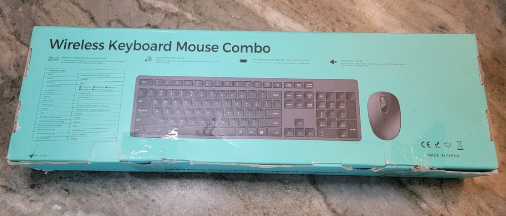 Wireless Keyboard & Mouse Combo 2.4G Silent Cordless Keyboard Mouse Combo Black