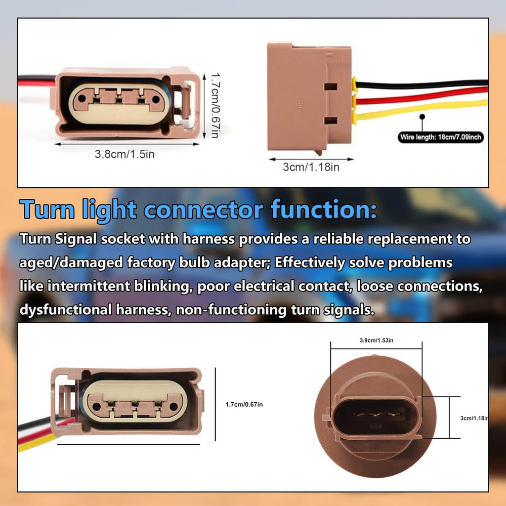 2004-17 F-150 Rear Tail Light Socket Connector 2 PCS–Compatible Replacement