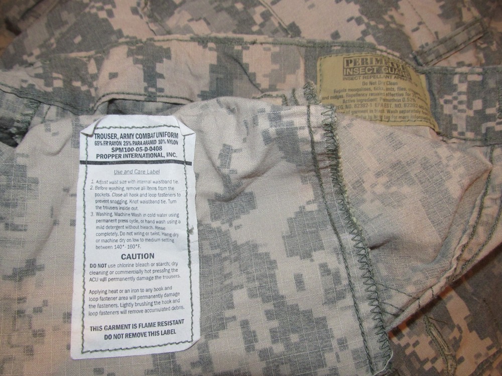 ACU Digital Camo Pants Army Flame Resistant Bug Repellant Medium Short Long
