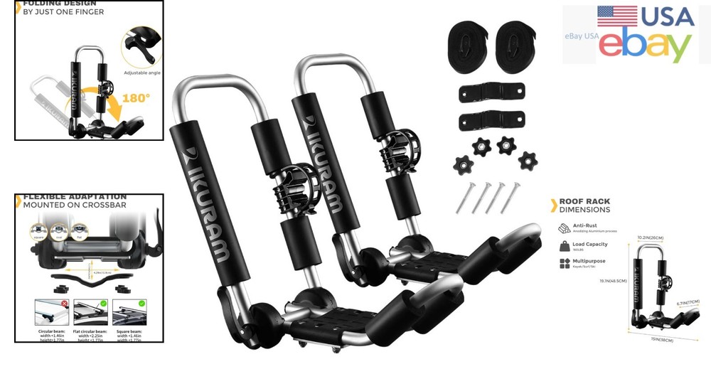 Universal Kayak Rack with High Load Capacity and Easy Installation Features