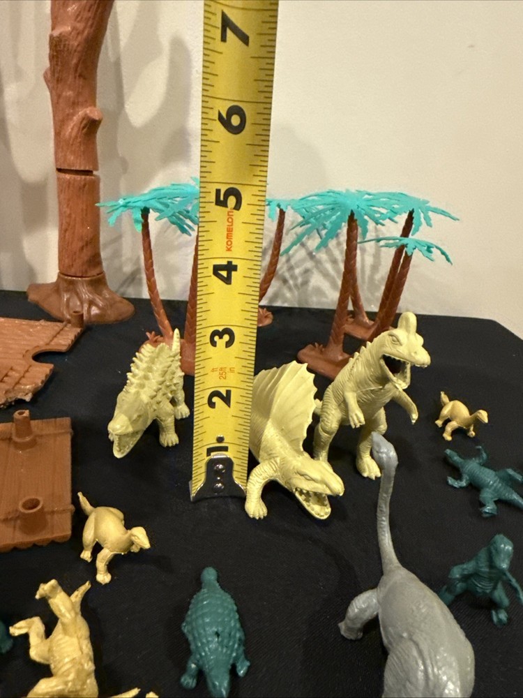 Dinosaur Approximately 37 Figures Plus Trees ( Missing Parts) READ