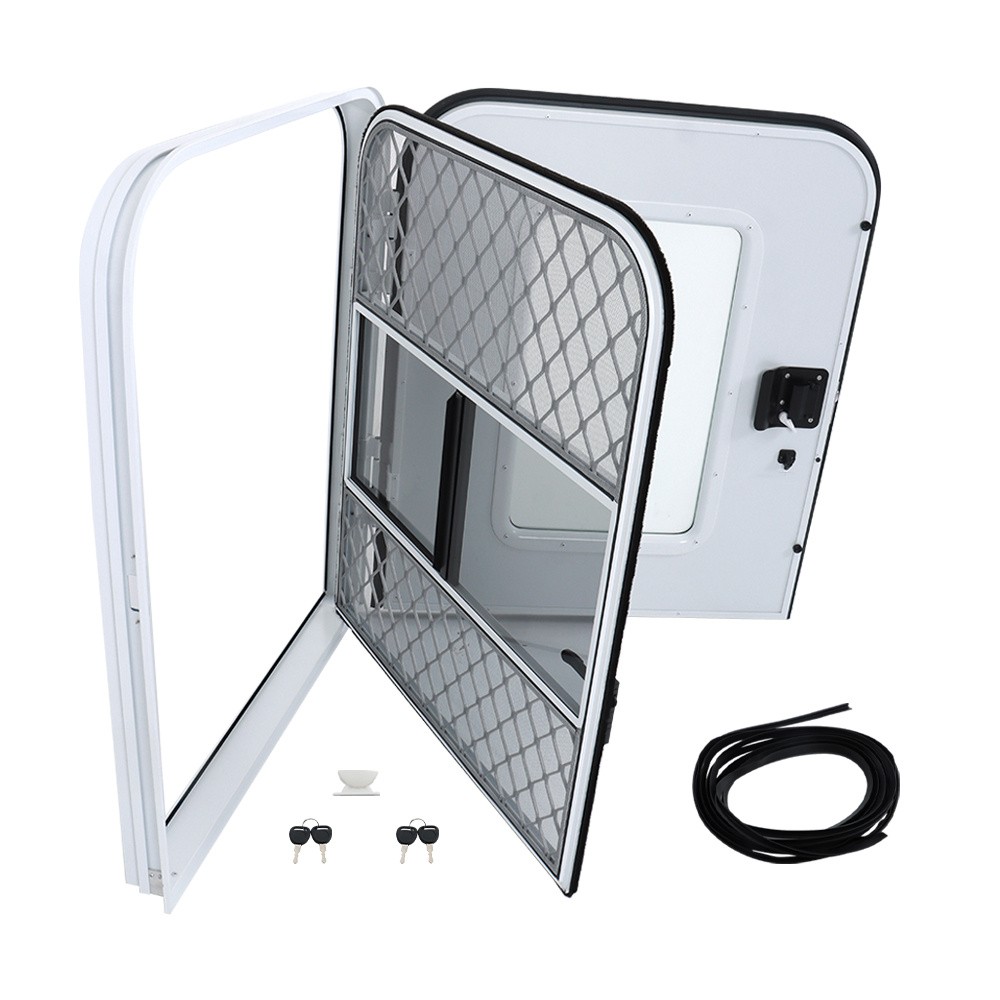 RV Camper Teardrop Passenger Side Black/White Door 30" x 36" Entry Door W/DOT