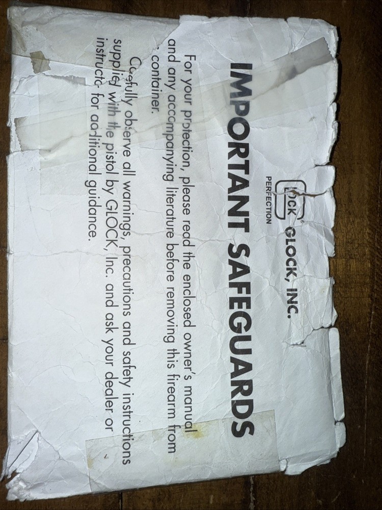 GLOCK 1999 All Models Instructions OWNERS MANUAL