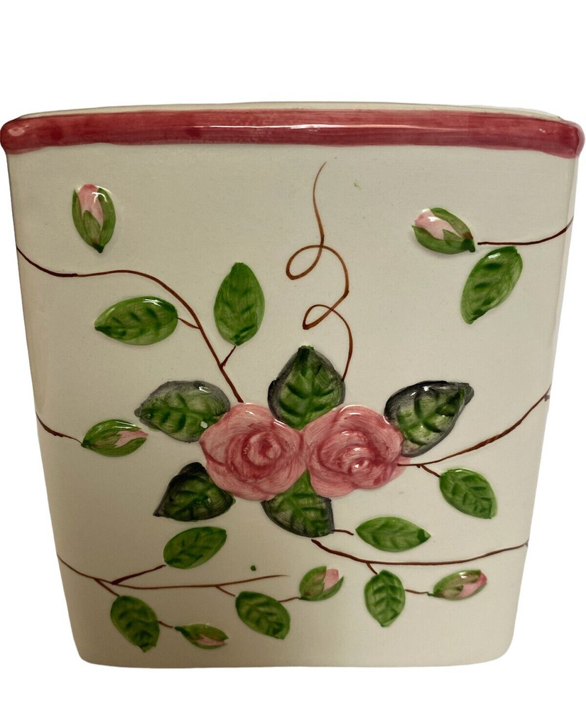 "Roses" Ceramic Tissue Box Cover