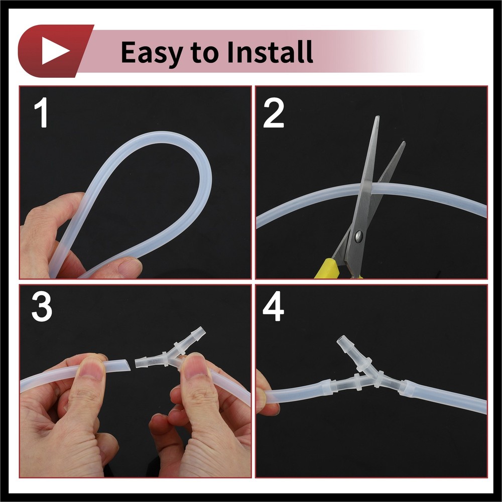 1/8" Inline Check Valve One Way Non Return Barb Hose Fitting Plastic Clear