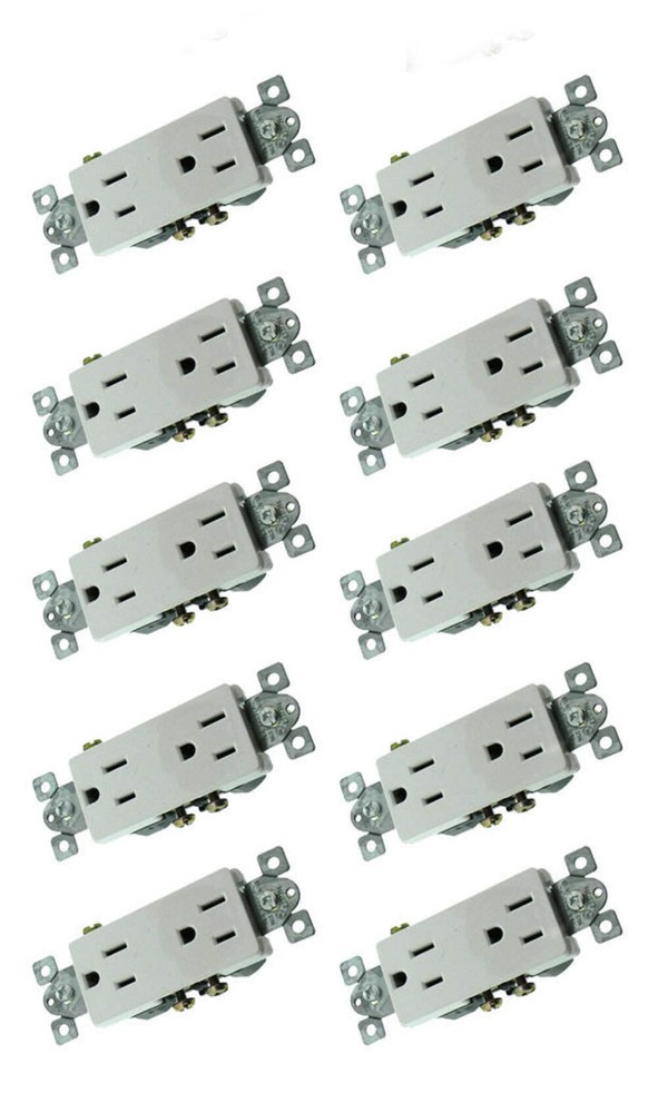 10 Pack RPP White Duplex Decora mounted 33794