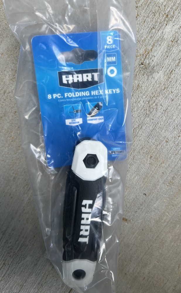 New Hart 8 Piece Folding Hex Keys