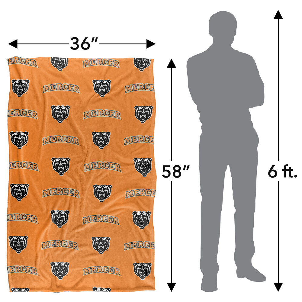 Mercer University Logo Pattern Silky Touch Super Soft Throw Blanket