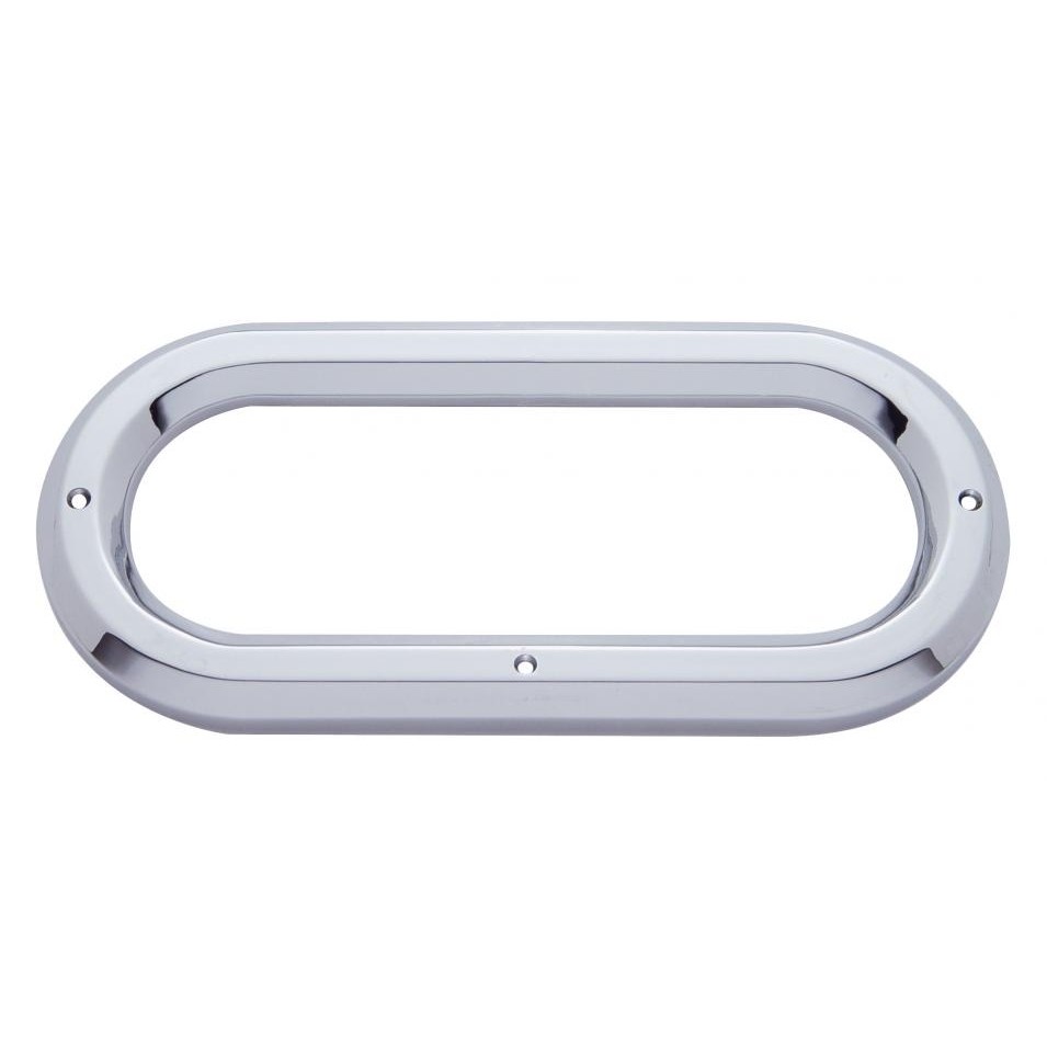 Chrome Plastic Oval Light Bezel - Pair