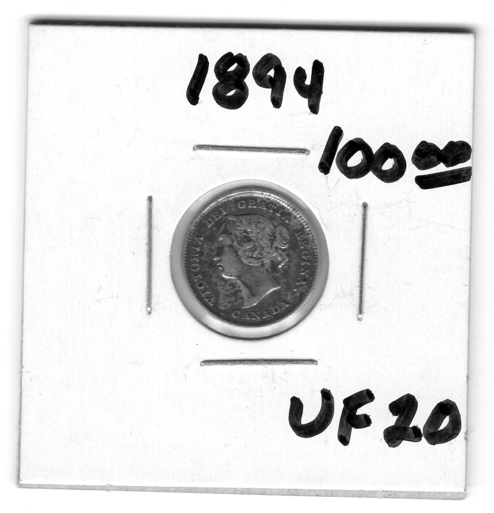 1894 Canada 5 Cents Coin - VF