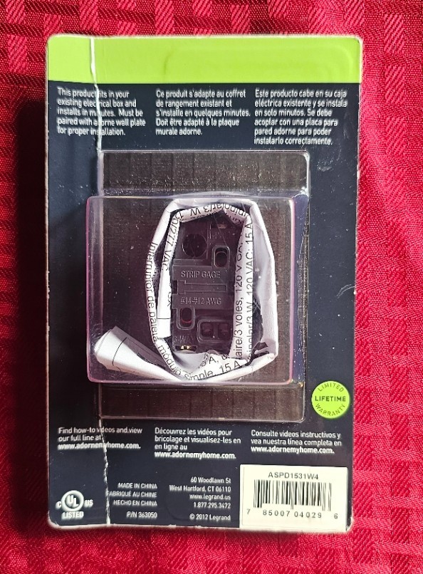 Legrand 1-Module Switch, Paddle style, 15 amp