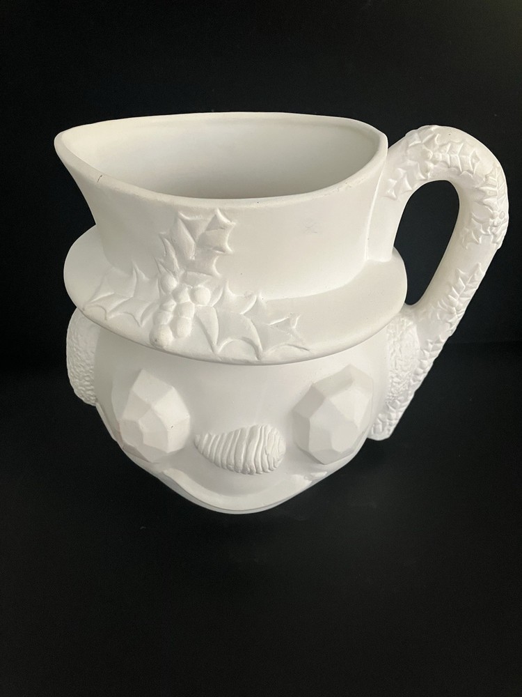 Ceramic Bisque - Ready to Paint. Large Snowman Pitcher!