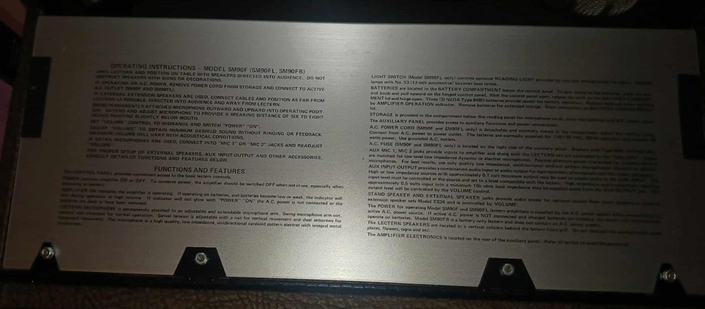 Sound Masters Amplifier & Mic / SM90F