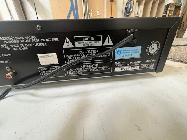 Denon DCM-520 Auto 5-Disc Loading PCM Audio Technology CD Changer