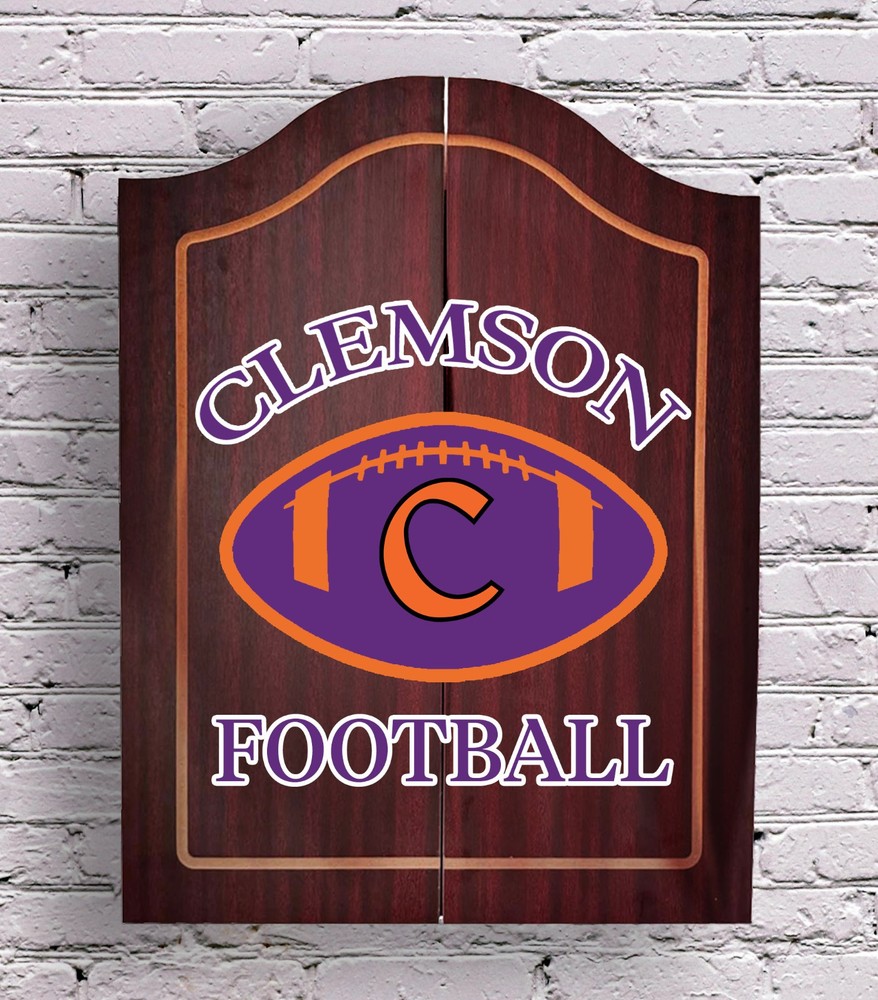 Clemson University Personalized Complete Dart Board Cabinet
