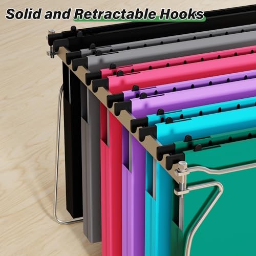 Extra Capacity Plastic Hanging File Folders,1" Assorted Color With Side