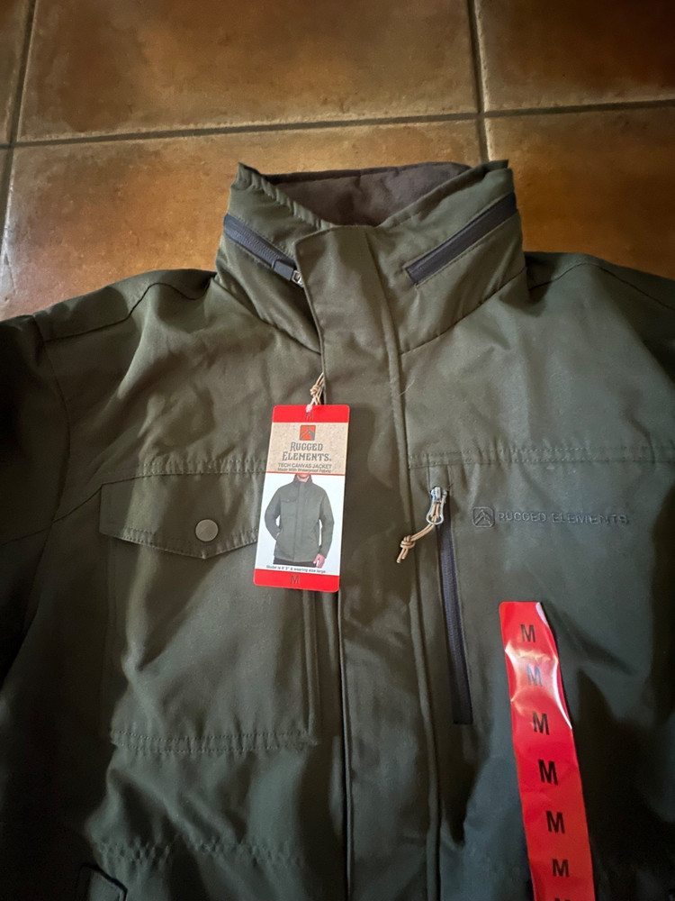 RUGGED ELEMENTS MENS TECH CANVAS JACKET M DARK OLIVE