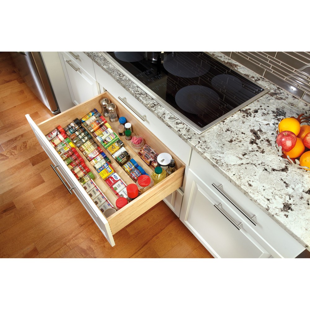 Rev-A-Shelf 22 Inch Kitchen Drawer Organizer Insert Spice Rack 3-Tier, 4SDI-24