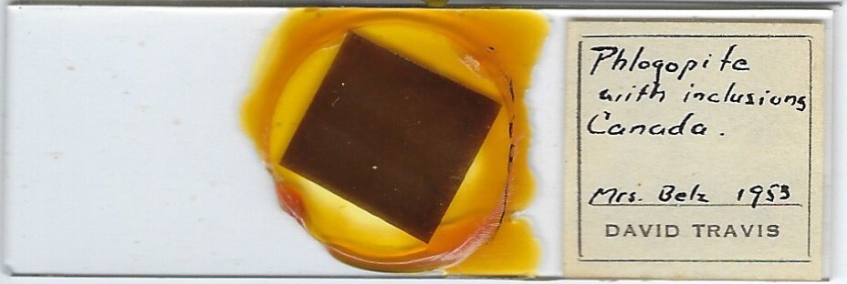 Phlogopite with inclusions from Canada Petrographic Microscope Slide