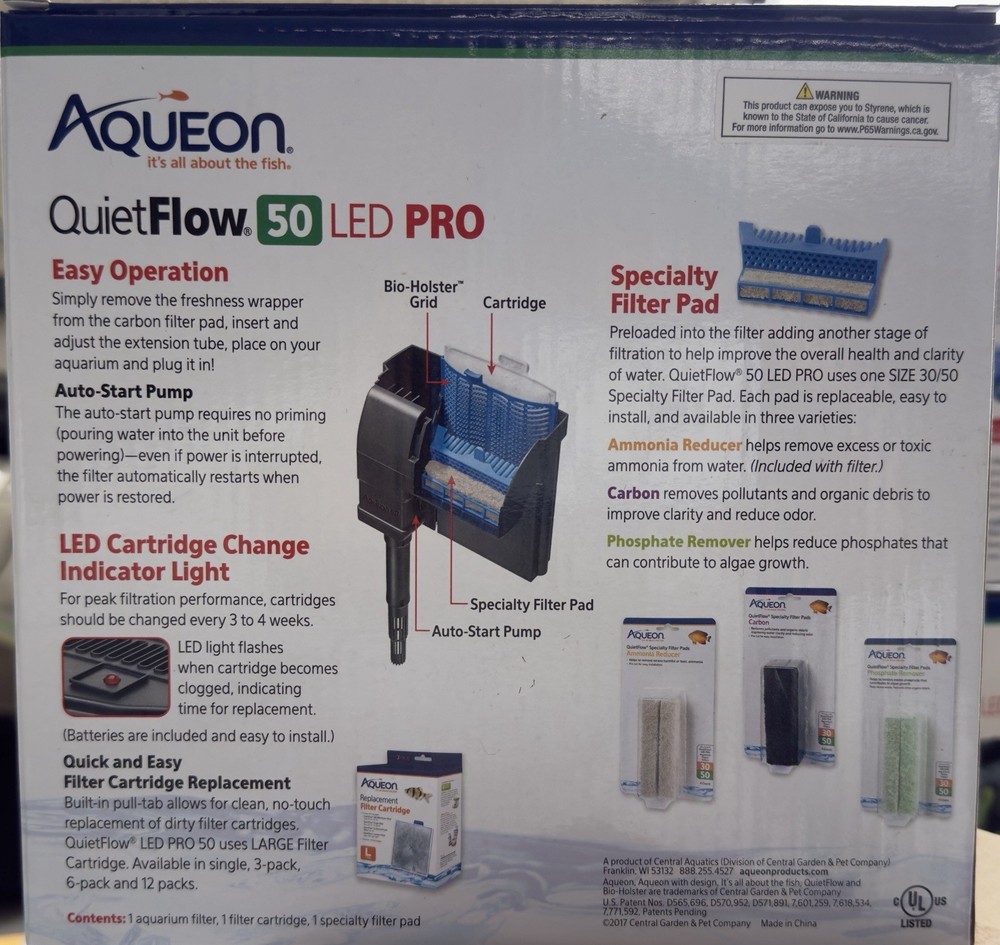 Aqueon QuietFlow 50 LED PRO Aquarium Filter