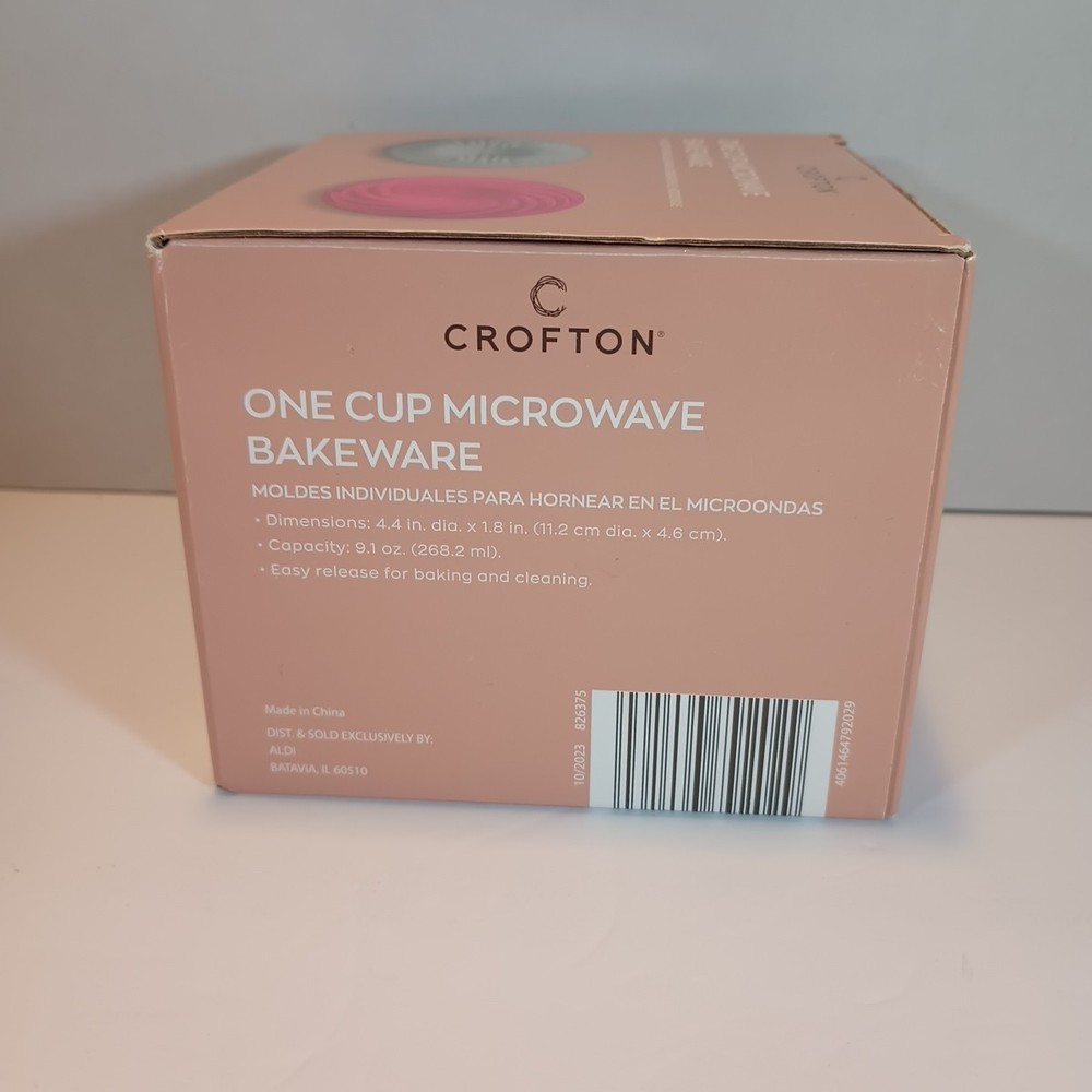 Crofton 4 Pack One Cup Microwave Bakeware Pink & Teal 4.4"