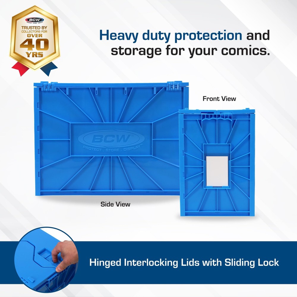 Short Comic Book Bin | Holds 150 Comics | Stackable Plastic Storage | Acid-Fr...