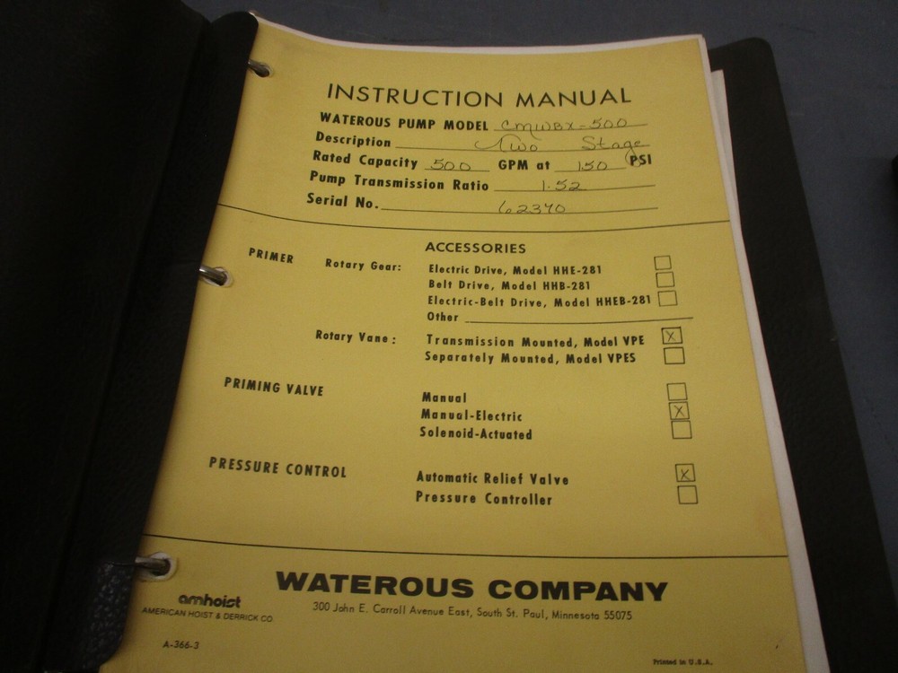 Waterous Pump Manual CMWBX-500
