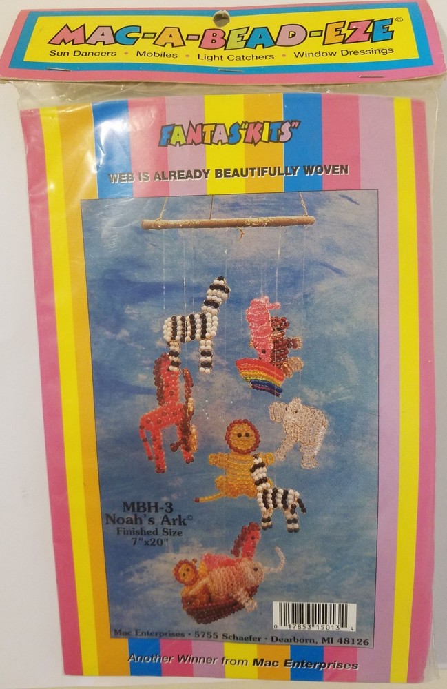 Beaded Noah's Ark Animal Mobile MAC-A-BEAD-EZE Beading Craft Kit Mac Enterprises