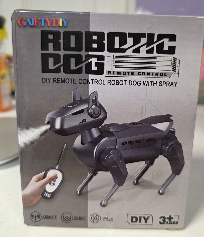 Gaietydiy Robotic Dog New In Box Remote Control With Spray Feature DIY Project