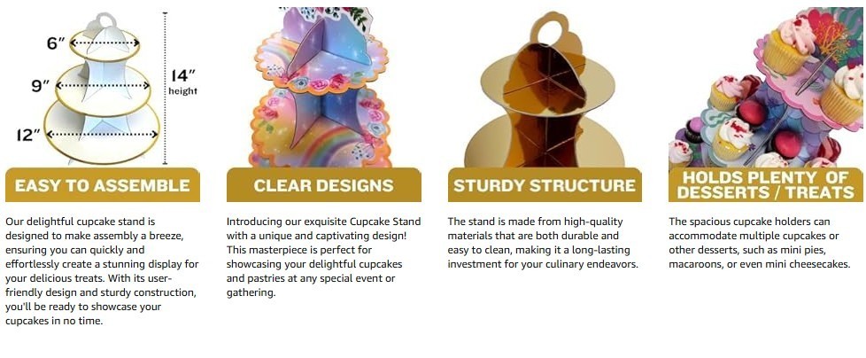 White Cupcake Stand, 3 Tier Cupcake Stand