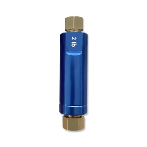 Residual Pressure Valve 2 LBS 3/8"-24 Input Threads Blue Anodized Blue 2 Pound
