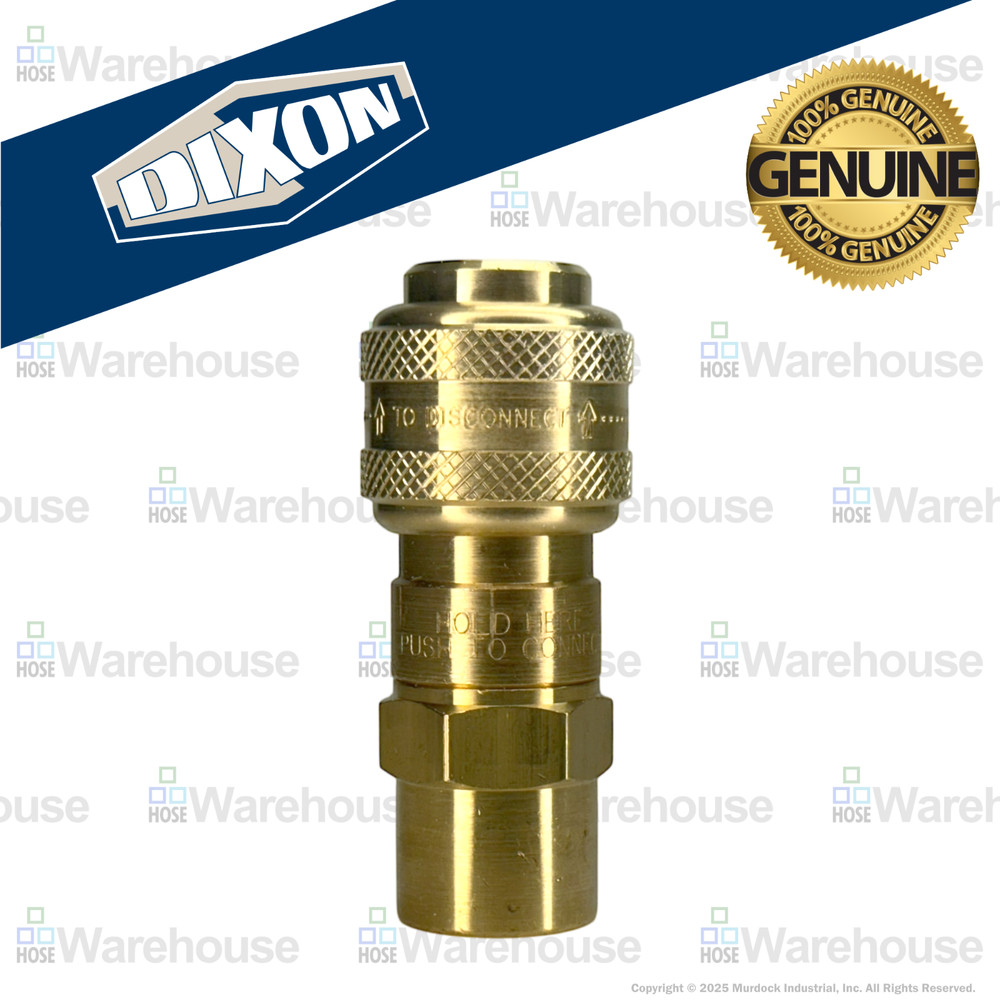 Genuine Dixon 6DF8-B DF-Series Coupler – Brass Automatic Pneumatic Female Thread