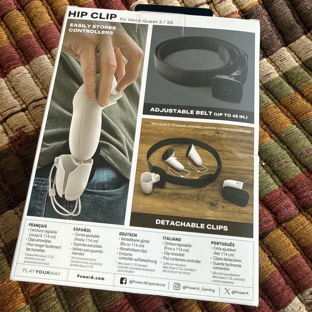 PowerA Hip Clip Black for Meta Quest 3/3S Controller